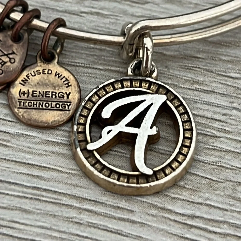 Alex and Ani Womens Initial A Charm Bangle - Picture 2 of 3